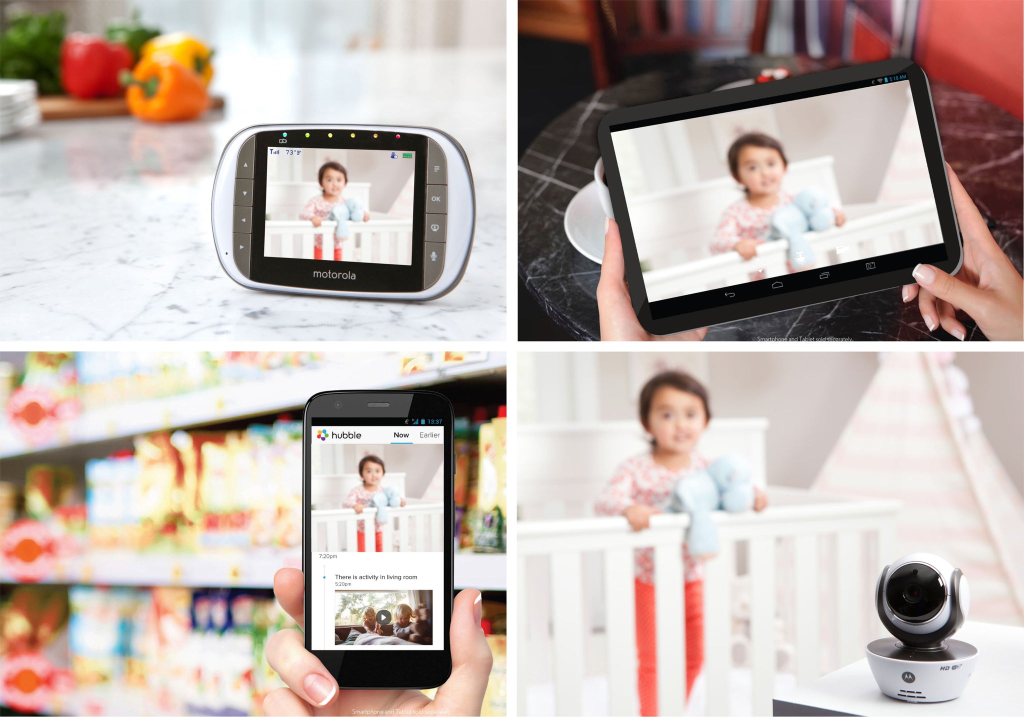 Monitores De Video (2) Wifi Bebe Motorola Mbp 853 Twin